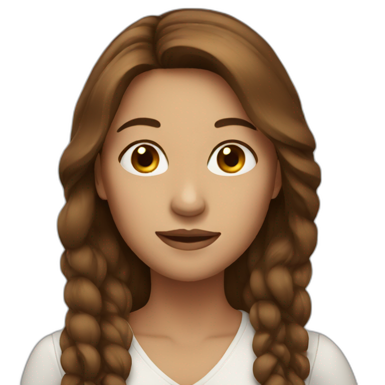 woman, long brown hair  emoji