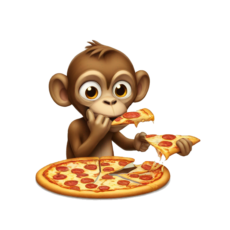monkey eating pizza emoji