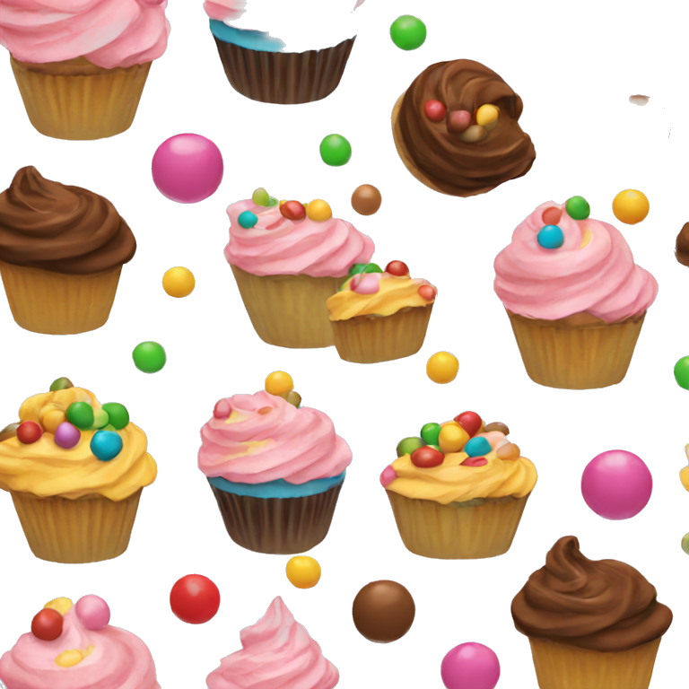 Delicacy candy cupcake And M&M emoji