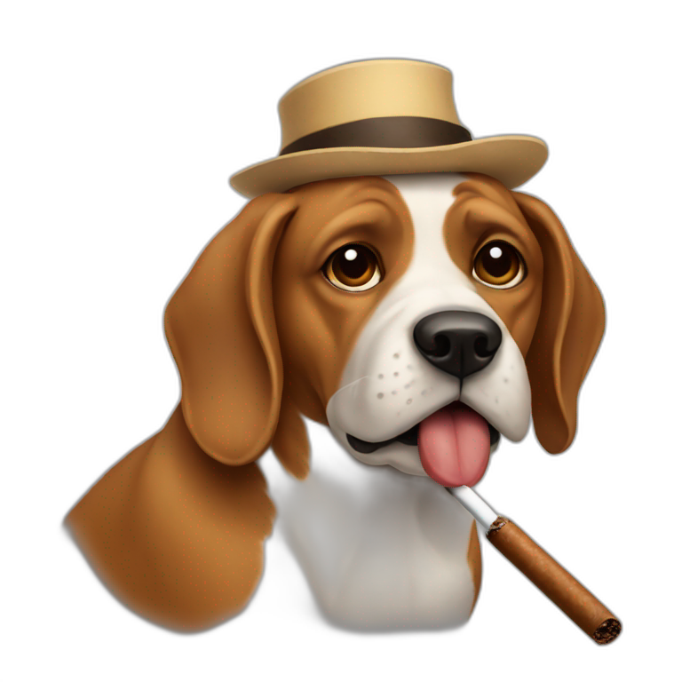 Dog smoking a cigar emoji