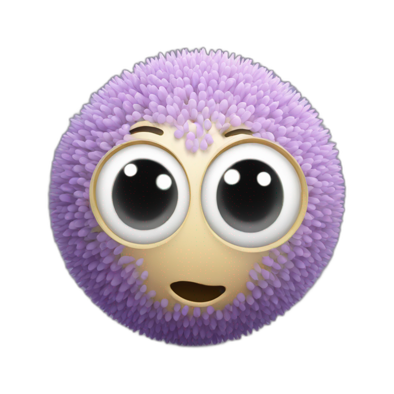 3d sphere with a cartoon allium texture with big beautiful eyes emoji