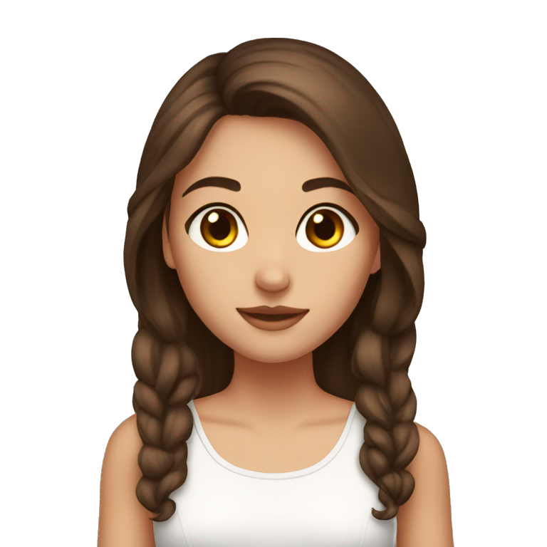 Brutnett Girl with brown hair and brown eyes  emoji