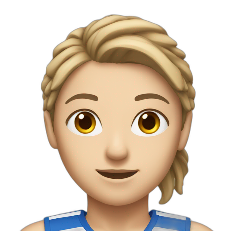 caucasian female netballer with brunette hair emoji