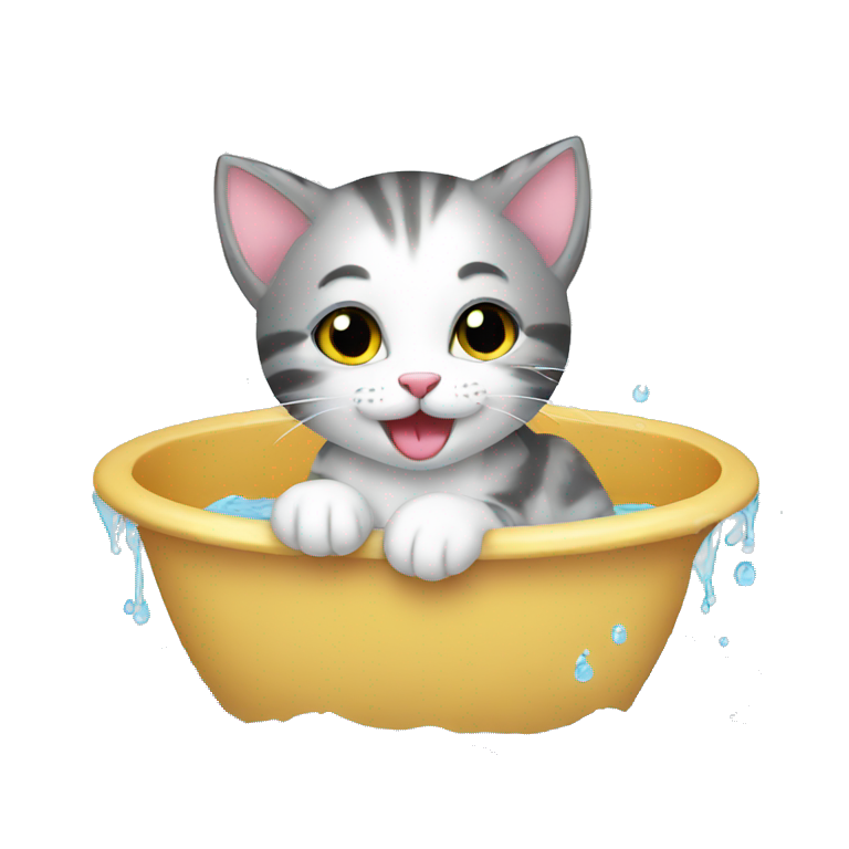 kitten bathing emoji