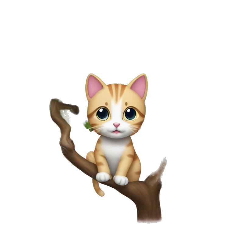 CUTE CAT IN THE TREE emoji