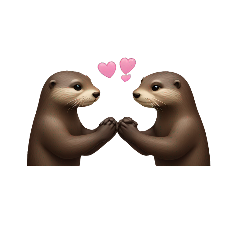 Two otters holding hands emoji