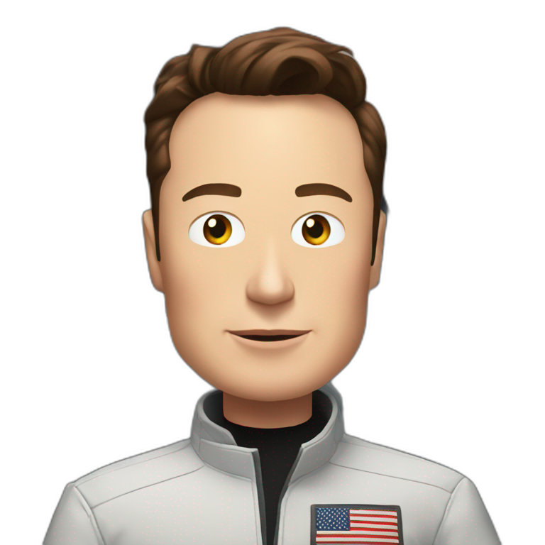 Elon musk in arocket emoji