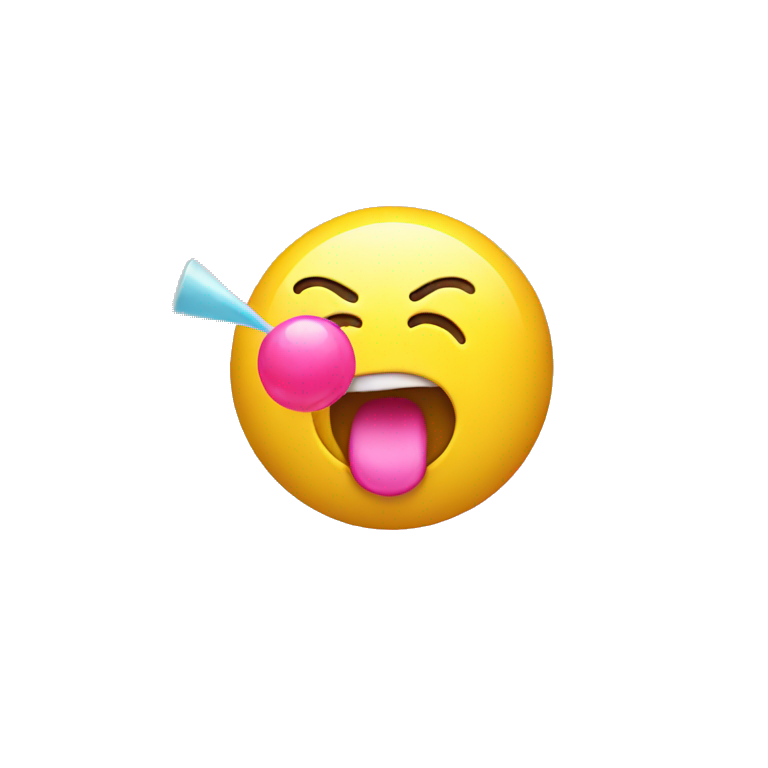 Yellow emoji blowing bubblegum emoji