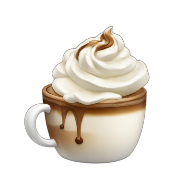 Coffee with whipped cream emoji