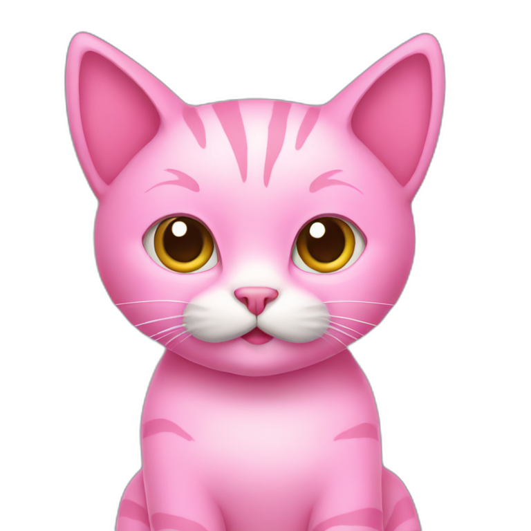 pink cat with pink computer emoji