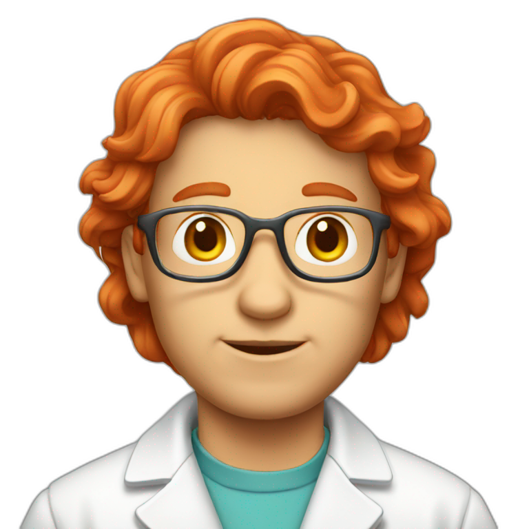 red haired scientist emoji