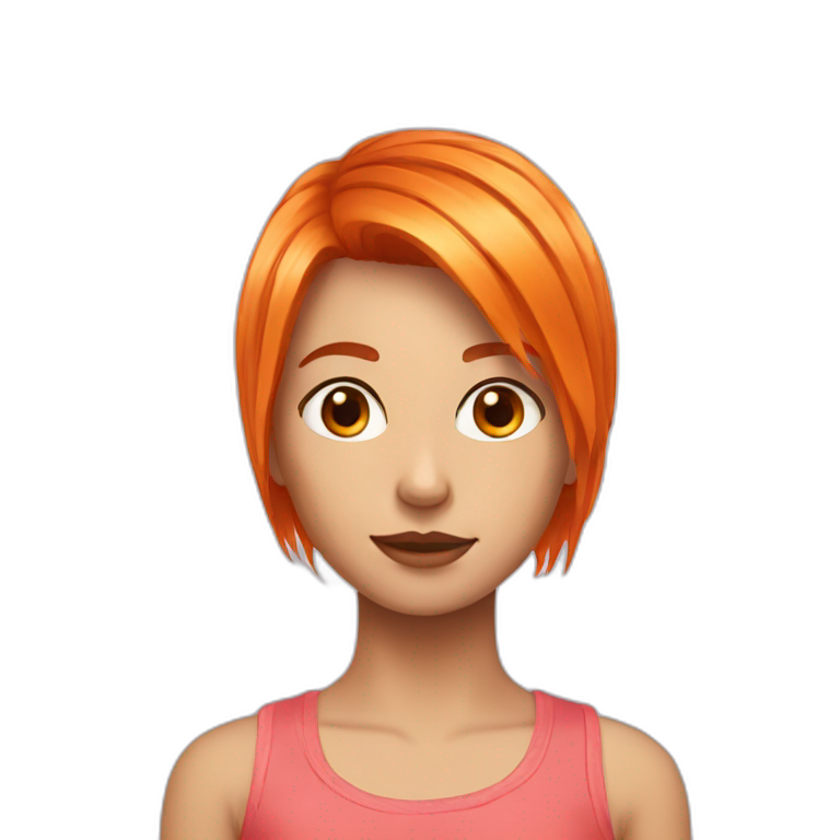 A orange hair from the girl has a new cut emoji