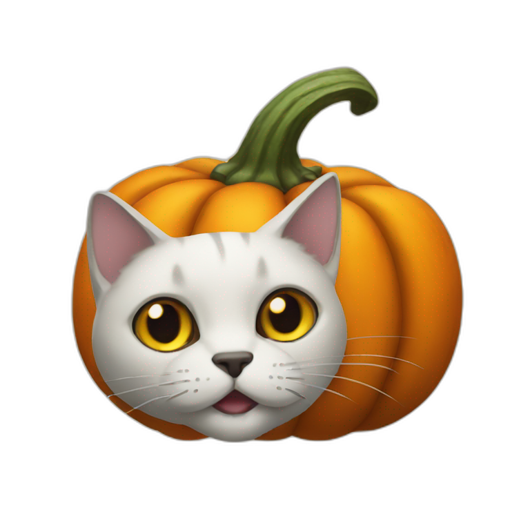 A Pumpkin like a head cat emoji