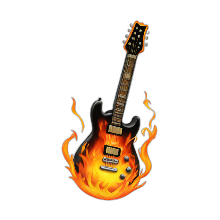 Electric Guitar fire flames emoji