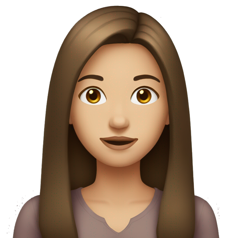 YOUNG LADY, LARGE BROWN HAIR, STRAIGHT HAIR emoji