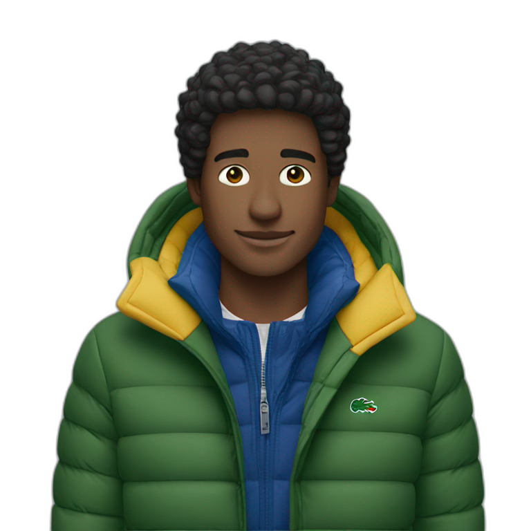 Guy using Lacoste puffer jacket emoji