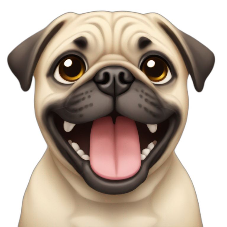 Happy young pug emoji