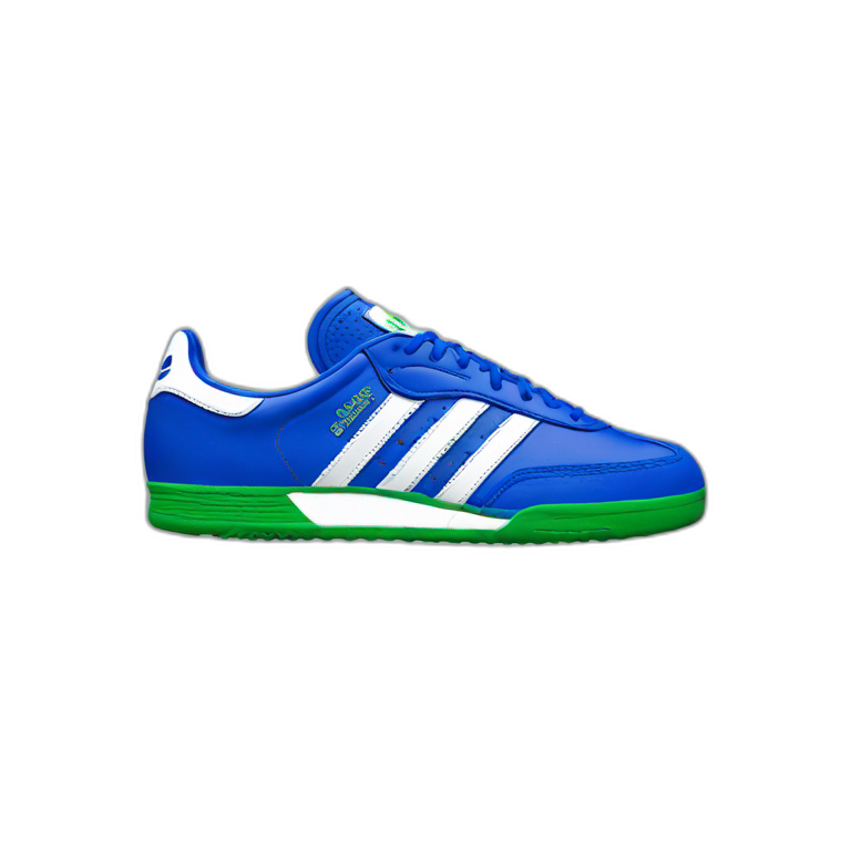 Adidas samba shoes blue White green emoji