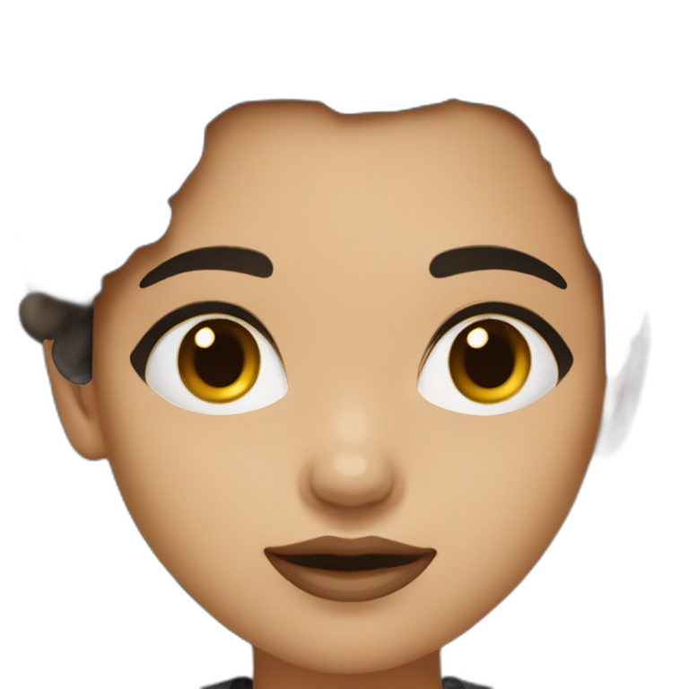 designer girl with light skin short dark brown hair in black shirt emoji