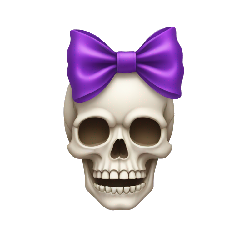 skull with purple bow emoji