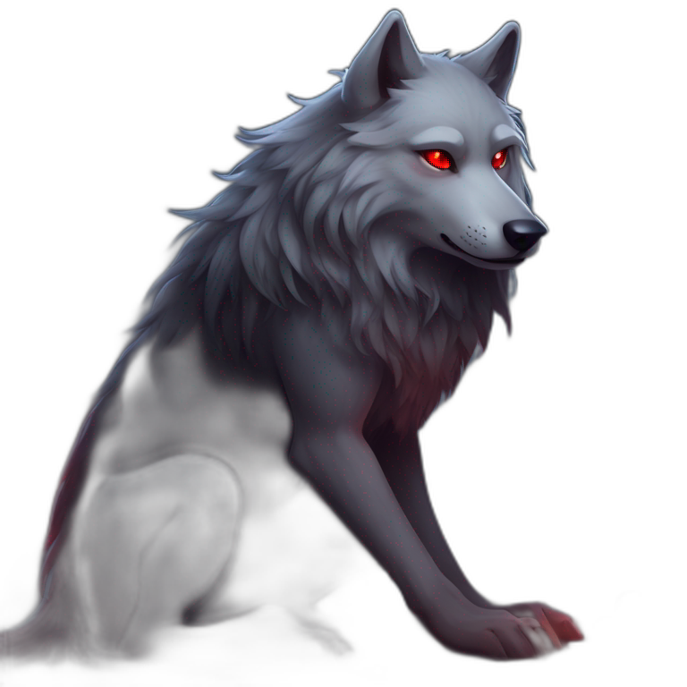 mysterious wolf with glowing eyes emoji