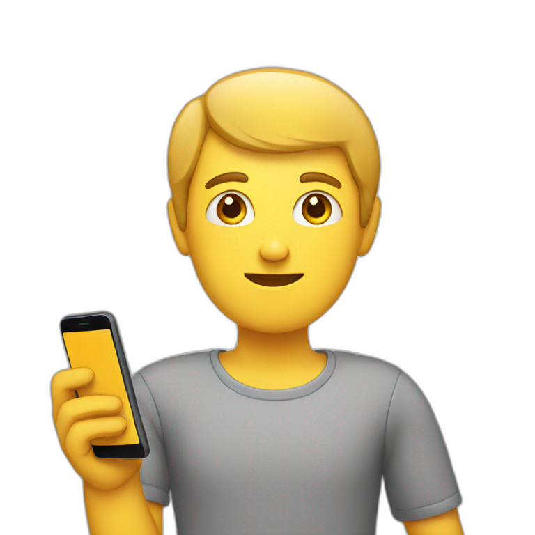 A human With Phone in hands emoji