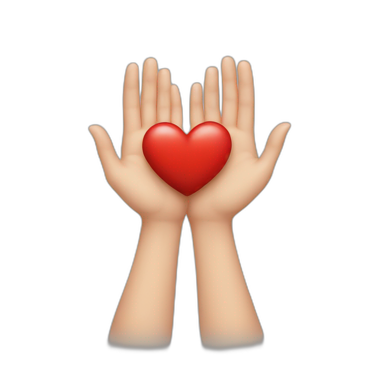 Heart on hands emoji