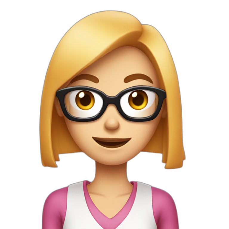 Dexter from Dexter's laboratory as a woman emoji