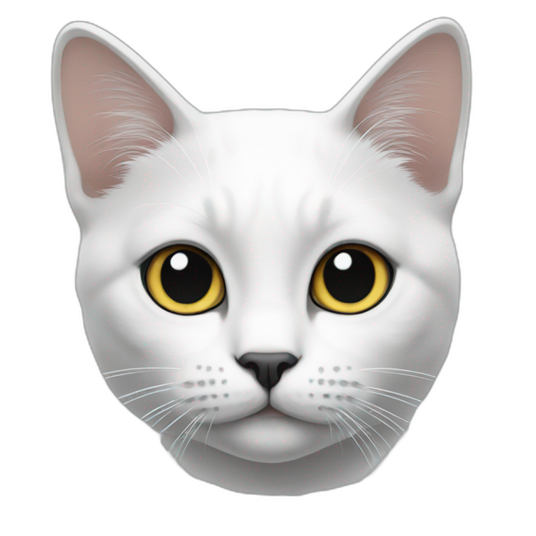 white cat with black face emoji