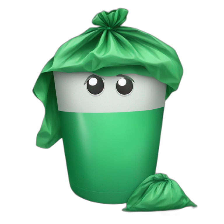 Garbage bag green emoji