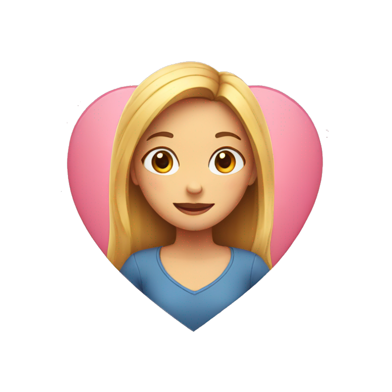 Girl inside a heart emoji
