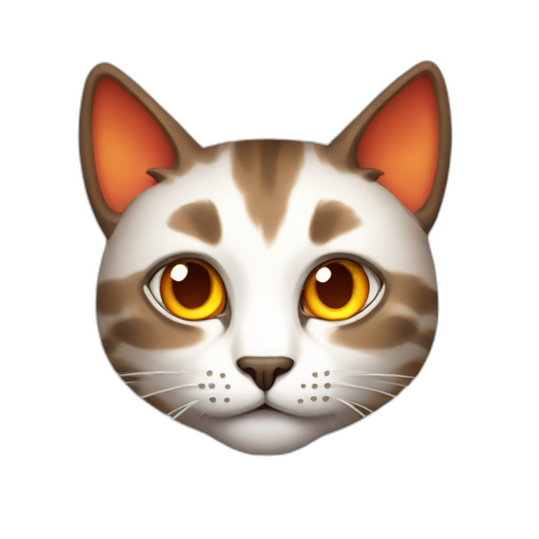Cat of fire emoji