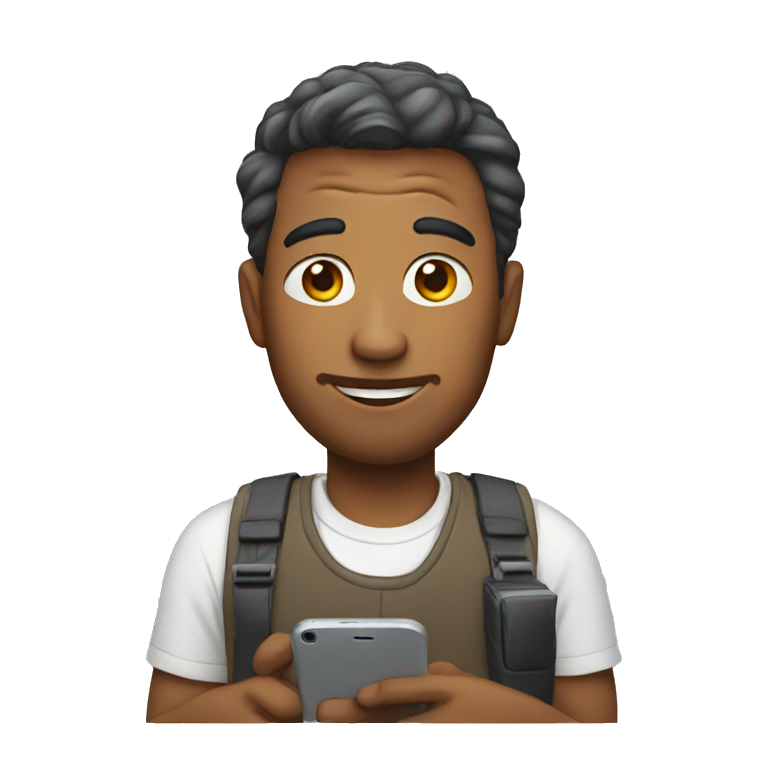 Man with iphone emoji