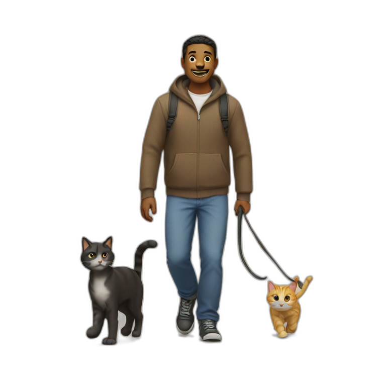 man walking a cat emoji