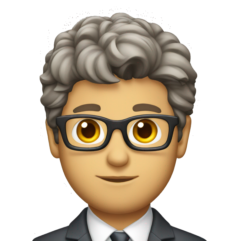 adam scott wearing name tag with a suit emoji