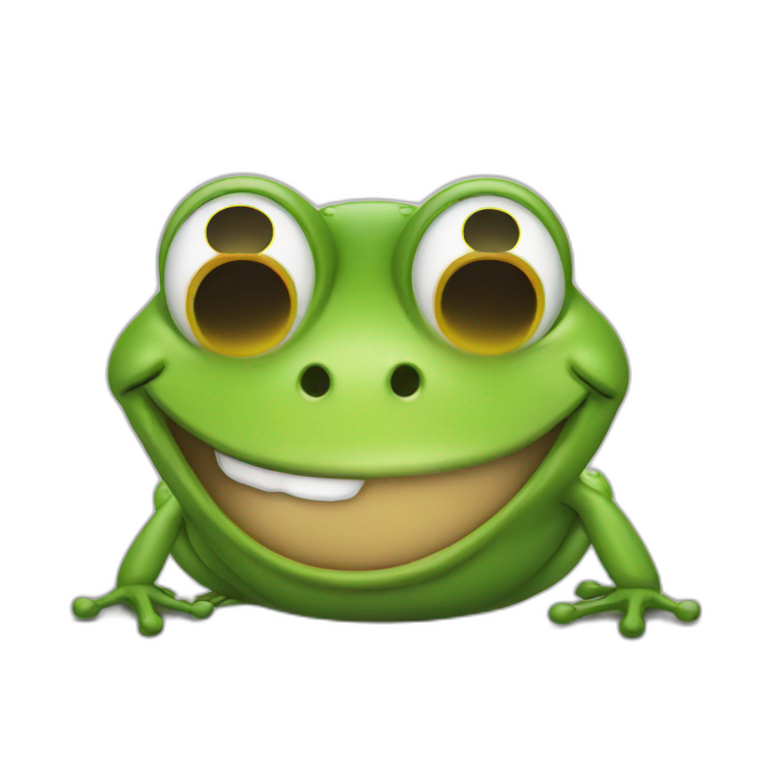 frog laughing really hard emoji
