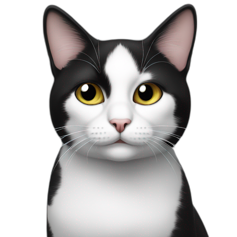 one eyed black and white cat emoji