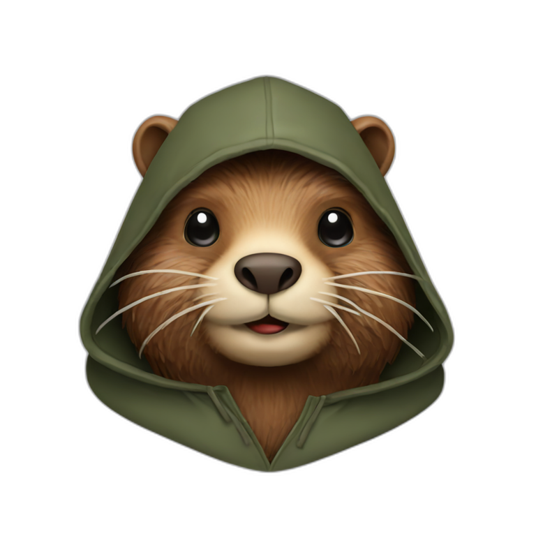Beaver with hood emoji