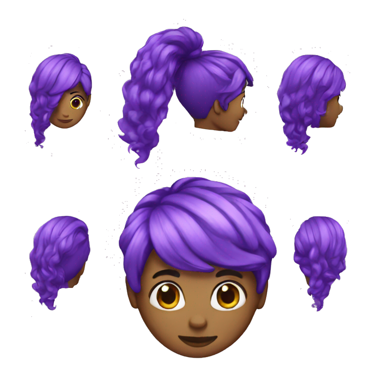 Purple emoji hair  emoji