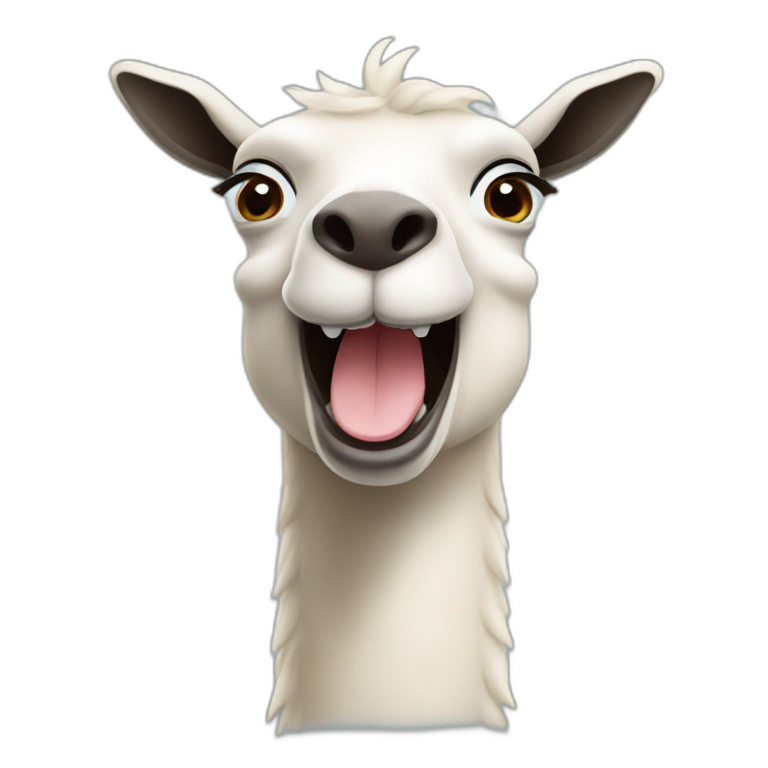 Happy spitting Lama emoji