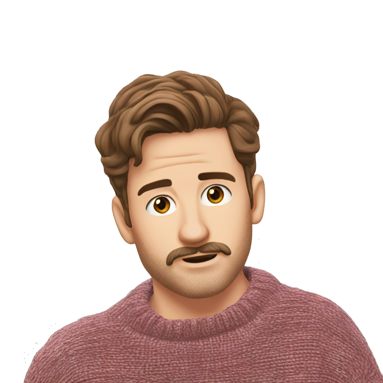 cozy sweater mustache stare emoji