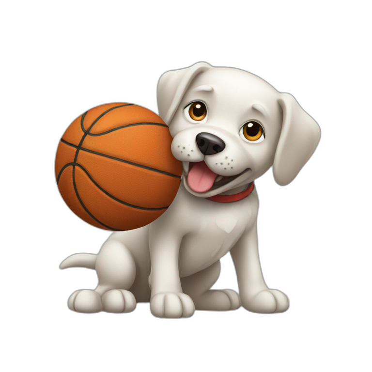 Dog playing basketball emoji