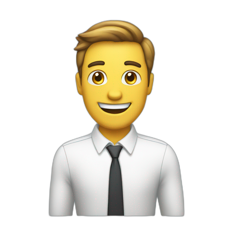 sales man skyrocket happy for sales emoji