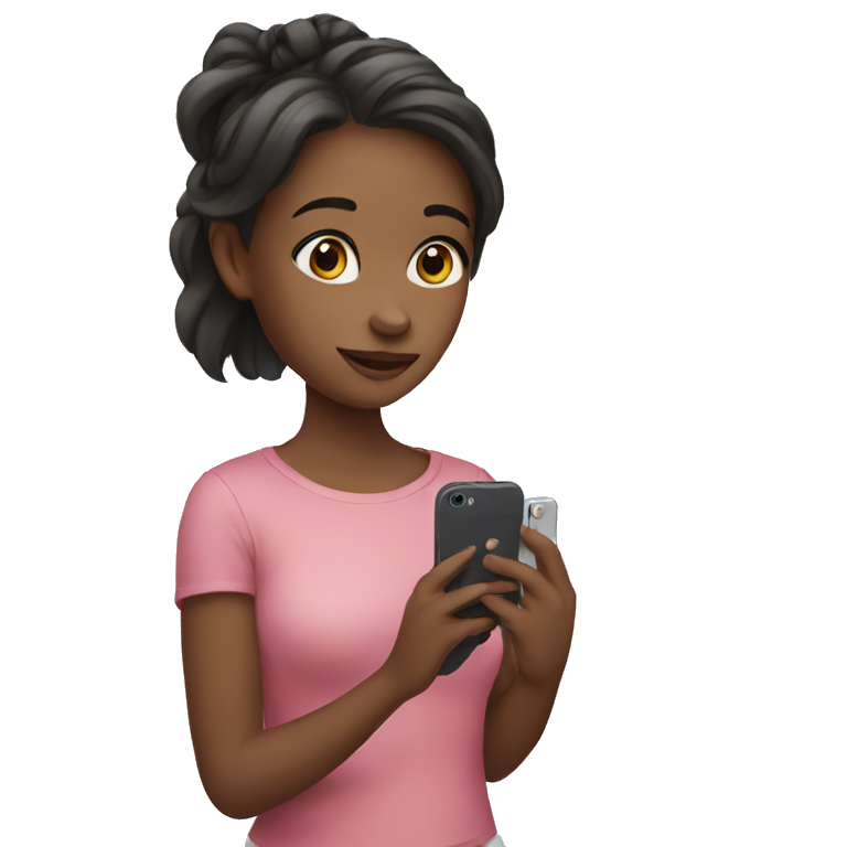 Girl holding iPhone  emoji