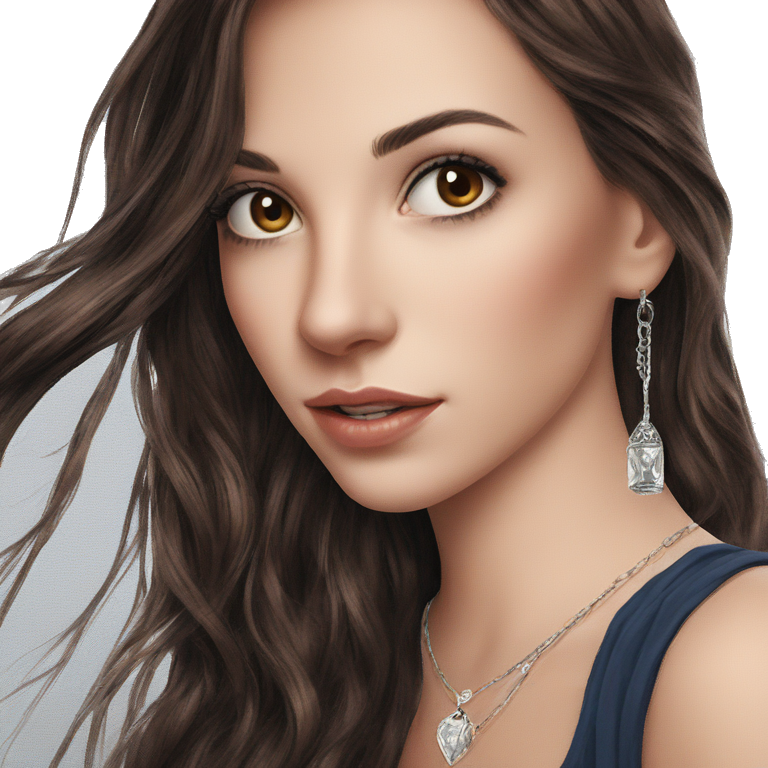 dazzling brown eyed girl portrait emoji