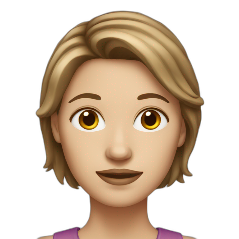 white woman with medium brown hair emoji