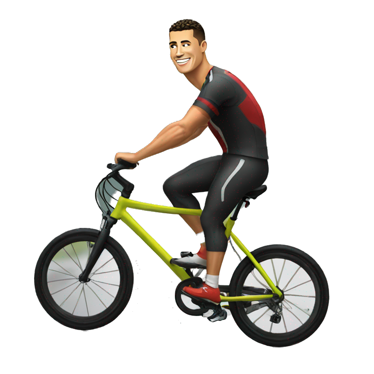 Ronaldo sur un velo emoji