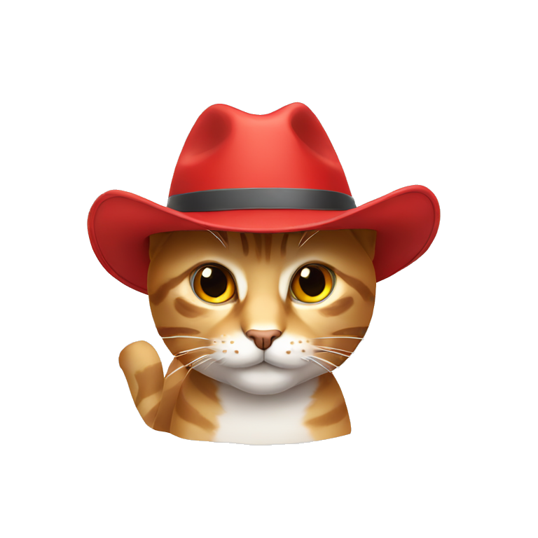 un gato con sombrero rojo emoji