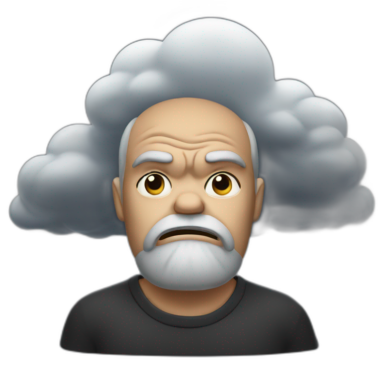 Grumpy with dark cloud over head emoji