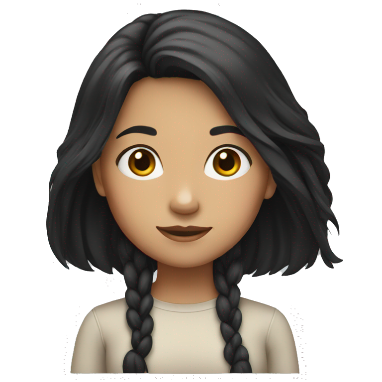 Girl with long black hair  emoji